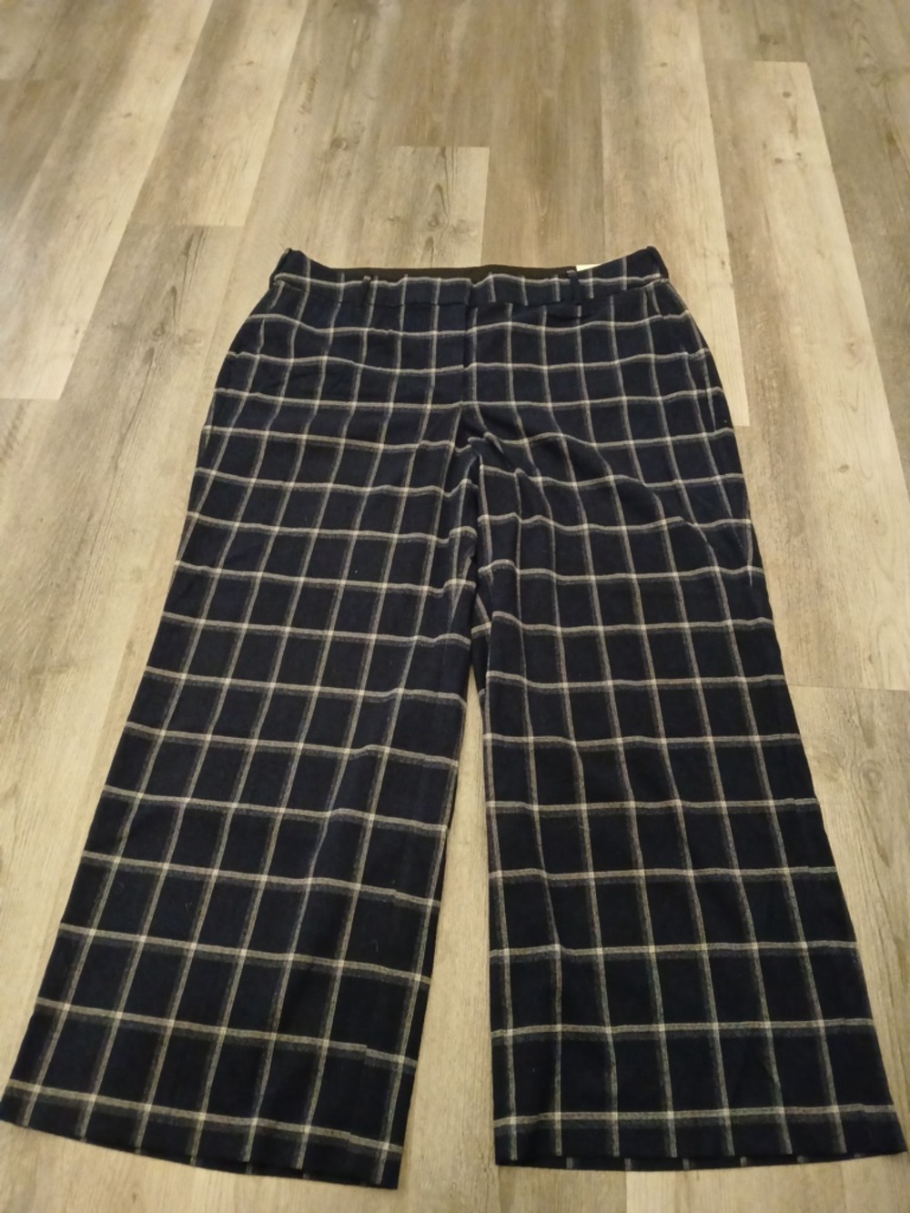 Lane Bryant Blue Windowpane wide leg Pants